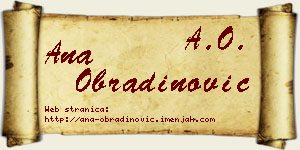 Ana Obradinović vizit kartica